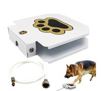 Outdoor Dog Water Fountain, Adjustable Pressure Pet Drinking Dispenser, 8.66x8.46x1.97 Inches Compact Step On Sprinkler Toy for Garden, Backyard, Lawn, Patio, and Yard