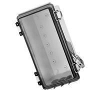 Outdoor Electrical Box - ABS, Standard Size Waterproof Clear Cover Electrical Outlet Box | Dustproof, Lockable Case For Home, Outdoor Wall, Industrial Power Projects, Electronics Protection
