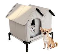 Outdoor Elevated Cat House - 23.62 Inches Weatherproof Shelter | Foldable Insulated Pet Nest - Oxford Cloth Aluminum Foil Design with Elevated Base For Winter Comfort Yard Porch Patio Backyard