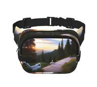 Outdoor Escape - Riñonera cuadrada de doble capa con correa ajustable para actividades al aire libre, color negro, talla única, Black, Talla única