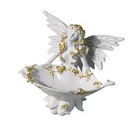 Outdoor Fairy Statue - Garden Figurine | Weatherproof Resin Kneeling Fairy With Solar Powered Glowing Wings, Hand-Painted Bronze Finish, UV-Resistant; Perfect For Flower Beds, Ponds, And Patio Decor