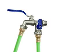 Outdoor Faucet Splitter - 2 Way 3/4 Inch Garden Spigot, Stainless Steel DualOutlet Tap Heavy Duty Frost Resistant | Hose Connector for Irrigation Car Wash Lawn Yard Plant Care Outdoor Faucet