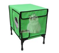 Outdoor Feral Cat House - Winter Elevated Shelter, Design with Strong Metal Construction Pet Sleeping Tool with Weather Resistant Function for Garden Balcony Barn Porch Yard