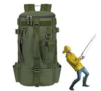 Outdoor Fishing Tackle Backpack | Spacious Bag with Rod Holders for Anglers | Ideal Storage Solution for Fishing, Camping, and Hiking Adventures | Convenient Sling Bag for Fishing Gear