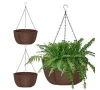 Outdoor Flower Basket - Breathable Planter Pot, Portable Greenery Container, Durable Basket Size Accessory, Premium Material Build, Decorative Porch Plant Display, Deck Fence Balcony Gardening Use