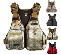 Outdoor Fly Fishing Vest Swim Vest for Adults Men Women, Lightweight High Buoyancy Breathable Mesh with Multi-Pockets for Swimming, Kayaking, Surfing, Fishing, Boating(GrayCamouflage)