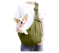Outdoor Folding Pet Sling, Adjustable Shoulder Strap Crossbody Pet Bag, Portable Dog and Cat Carrier Bags, Breathable Outing Pet Chest Satchel with Safety Buckle(Green)