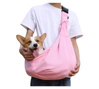 Outdoor Folding Pet Sling, Adjustable Shoulder Strap Crossbody Pet Bag, Portable Dog and Cat Carrier Bags, Breathable Outing Pet Chest Satchel with Safety Buckle(Pink)