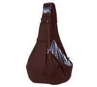 Outdoor Folding Pet Sling, Adjustable Shoulder Strap Crossbody Pet Bag, Portable Dog and Cat Carrier Bags, Breathable Outing Pet Chest Satchel with Safety Buckle(Coffee)