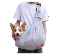 Outdoor Folding Pet Sling, Adjustable Shoulder Strap Crossbody Pet Bag, Portable Dog and Cat Carrier Bags, Breathable Outing Pet Chest Satchel with Safety Buckle(Grey)