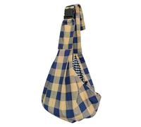 Outdoor Folding Pet Sling, Adjustable Shoulder Strap Crossbody Pet Bag, Portable Dog and Cat Carrier Bags, Breathable Outing Pet Chest Satchel with Safety Buckle(Khaki Checker)