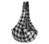 Outdoor Folding Pet Sling, Adjustable Shoulder Strap Crossbody Pet Bag, Portable Dog and Cat Carrier Bags, Breathable Outing Pet Chest Satchel with Safety Buckle(Black and White Checker)