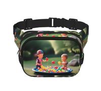 Outdoor Fun - Riñonera cuadrada de doble capa para actividades al aire libre como deportes, viajes, senderismo, ciclismo, Black, Talla única