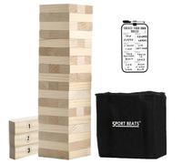 Outdoor Games - Juego de Torre Grande de 54 Bloques de apilamiento, Incluye Bolsa de Transporte y Marcador
