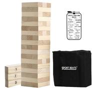 Outdoor Games - Juego de Torre Grande de 54 Bloques de apilamiento, Incluye Bolsa de Transporte y Marcador