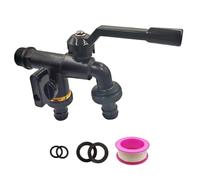 Outdoor Garden Faucet, Double Outlets Faucet, Garden Brass Faucet, 1/2 Inch Inlet, Wall Mount Faucet, Heavy Duty Faucet, Frost-Proof Hose Connector, Garden Water Faucet,