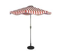 Outdoor Garden Parasols 9Ft/2.7M Outdoor Parasol Patio Striped Umbrella, for Garden, Deck,Backyard and Pool, Sunscreen Uv50+