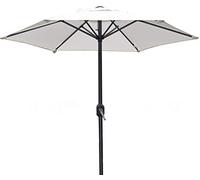 Outdoor Garden Parasols White Garden Patio Parasol Umbrella, Outdoor Table Umbrella with Easy Crank, for Deck Balcony Porch Backyard Poolside,6.5ft / 2m