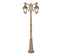 Outdoor Garden Pillarpostlight Victorian Pillarlamp Glass Lantern 2-Head Bollard Path Lamp Waterproof Ip65 Streetlight Mains Powered Pillar High Polelight(Bronze-290CM(114.17in)) (Bronze 290CM(114.17in))