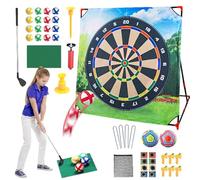Outdoor Golf Target Game, Golf Practice Training Set, Interactive Lawn Swing Game 138cm Portable Sports Equipment for Family Garden Party Kids Teens Adults Use, Skill Training Toy, Outdoor Sport Games