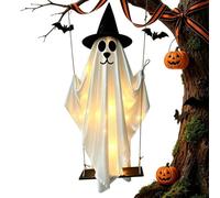 Outdoor Halloween Decorations, 59 Inch Glowing Swing Ghost Dog with Remote