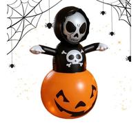Outdoor Halloween Decorations Inflatable | Skull Pumpkin Built-In LEDs | N Features A Skull Pumpkin Inflatable Suitable For Outside Displays In Garden, Porch, Yard, Backyard, Or Terrace. House Holiday