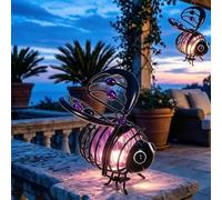 Outdoor Hanging Solar Bee Light,Bee Solar Lights Outdoor Garden，black