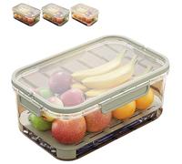 Outdoor Ice Preservation Box Kitchen Refrigerator Storage Box, Snackle Box Container with Ice Pack, Clear Ice Preservation Holder with Drain Divider for Camping Picnic (Verde, 1 pieza)