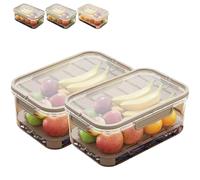 Outdoor Ice Preservation Box Kitchen Refrigerator Storage Box, Snackle Box Container with Ice Pack, Clear Ice Preservation Holder with Drain Divider for Camping Picnic (Café, 2 unidades)