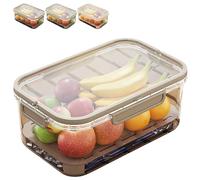 Outdoor Ice Preservation Box Kitchen Refrigerator Storage Box, Snackle Box Container with Ice Pack, Clear Ice Preservation Holder with Drain Divider for Camping Picnic (Café, 1 unidad)