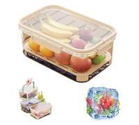 Outdoor Ice Preservation Box, Snackle Box Container with Ice Pack, Fruit Trays for Serving for Party, Portable Fresh Saver Cooler for Camping Picnic Portable Fresh Saver Cooler (Off-White)