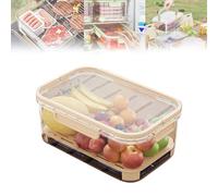 Outdoor Ice Preservation Box, Snackle Box Container with Ice Pack, Portable Insulated Food Saver for Camping, Picnic, Beach with Clear Lid, Chilled Serving Tray & Ergonomic Handle (Yellow)