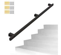 Outdoor il - Barandilla de escalera de 1 m, 1,5 m, 2 m, 2,4 m, 3 m, 6 m, kit de postes de soporte para protectores de escalera montados en la pared, juego completo de balaustrada de hierro forjado