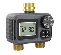 Outdoor Irrigation Valves Double Zone Control BSP3/4” Brass Fitting IP55 Rate Weatherproof LCD Monitor Double Outlet Irrigation Valves with LCD Display