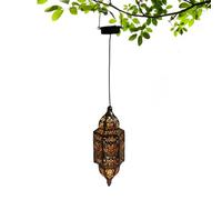 Outdoor Lantern, Waterproof Solar Lights, Hangable Garden Lamp with Moroccan Shadow Effects, Elegant Decoration with Hook, for Porch, Balcony, and Farmhouse Use
