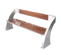 Outdoor Large Bench, Stainless Steel Wood Bench, with Backrest and Armrest, for Park, Porch, and Public Areas(120cm/47.2in)