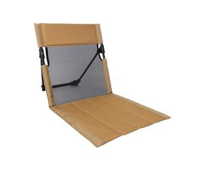 Outdoor Lounge Chair - Compact Floor Seat | Foldable Reclining Backrest with Supportive Cushioning and Carry Handle for Relaxing on Beach Lawn Poolside Garden Patio Camping Hiking Picnic Deck