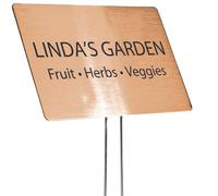 Outdoor Metal Garden Sign Label or Memorial 4 x 2 or 6 x 4 sign with rounded corners and a 10 stake Materials Include