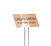 Outdoor Metal Garden Sign Label or Memorial 4 x 2 or 6 x 4 sign with rounded corners and a 10 stake Materials Include