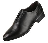 Outdoor Oxford Shoes for Men Calfskin Leather Lace-up Round Toe Low Top Non Slip Anti-Slip Shoe Prom(Noir,38 EU)