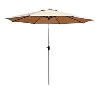 Outdoor Parasol Garden Patio Umbrella | 2.7m| Crank/Tiltable/Round/UV Protection For Beach/Gazebo/Balcony/Terrace/Coffe