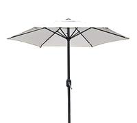 Outdoor Parasol Umbrella UV50+ 2m/6.6ft Garden Table Shade Umbrella with Crank for Patio Beach Backyard Market White