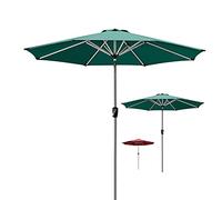 Outdoor Patio Umbrella, 9 Ft / 2.7 M Garden Parasol Umbrella Market Sun Shade for Beach Deck Pool, with Push Button Tilt and Crank