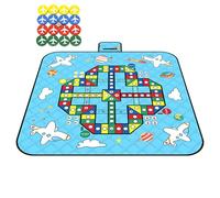 Outdoor Play Mat, impermeable Picnic Blanket, plegable Chess Carpet, Multi-Use Board Game, with Chess Pieces, (Large Size), for Beach, Camping, Family Parties