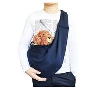 Outdoor Portable Pet Sling, Foldable Dog and Cat Carrying Bags with Thickened Shoulder Pad, Breathable Walking Pet Carriers with Mesh Tightening Mouth, Adjustable Shoulder Strap Pet Crossbody Bag(Dark