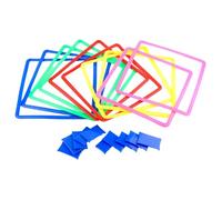 Outdoor - PP 38x38x1.5cm | Ring Game, Obstacle Course with Beanbag and Connectors, 15-Inch Squares For Kids Indoor Outdoor Play | For Backyard Park Playground Fun Exercise Use