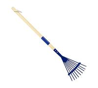 Outdoor Rake for Kids Child Size Garden Tool Wooden Handle | Fall Leaf Rakes for Boys Girls Backyard Park Lawn Outdoor Play Family Activity Lightweight
