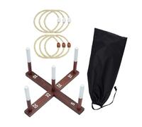 Outdoor Ring Tossing Toys, Portable Family Ring Toss Game with Carry Bag, Lawn Beach Backyard Yard Picnic Carnival Toss Set for Camping Field Day Summer Party 41x13.5x6cm