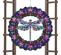 Outdoor Rotating Wind Chime - 9.84x9.84x0.2in Hanging Garden Decorations | Wind Spinner | Outdoor Wînd Spinner | Hangable Garden Art Home Sculptures Ornament Decoration for Holiday Patio Lawn