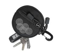 Outdoor Round Coin Wallet, Practical Change Bag for Earphones, Money Pouch, and Waist Bag, Perfect Key Case for Key Storage, Headset, and Lipstick for Daily Use, Negro , riferimento alla